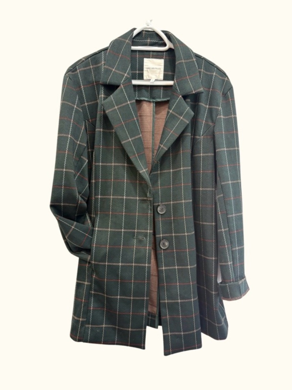 Avec Les Filles Green Plaid Blazer Jacket | M - Picture 3 of 10